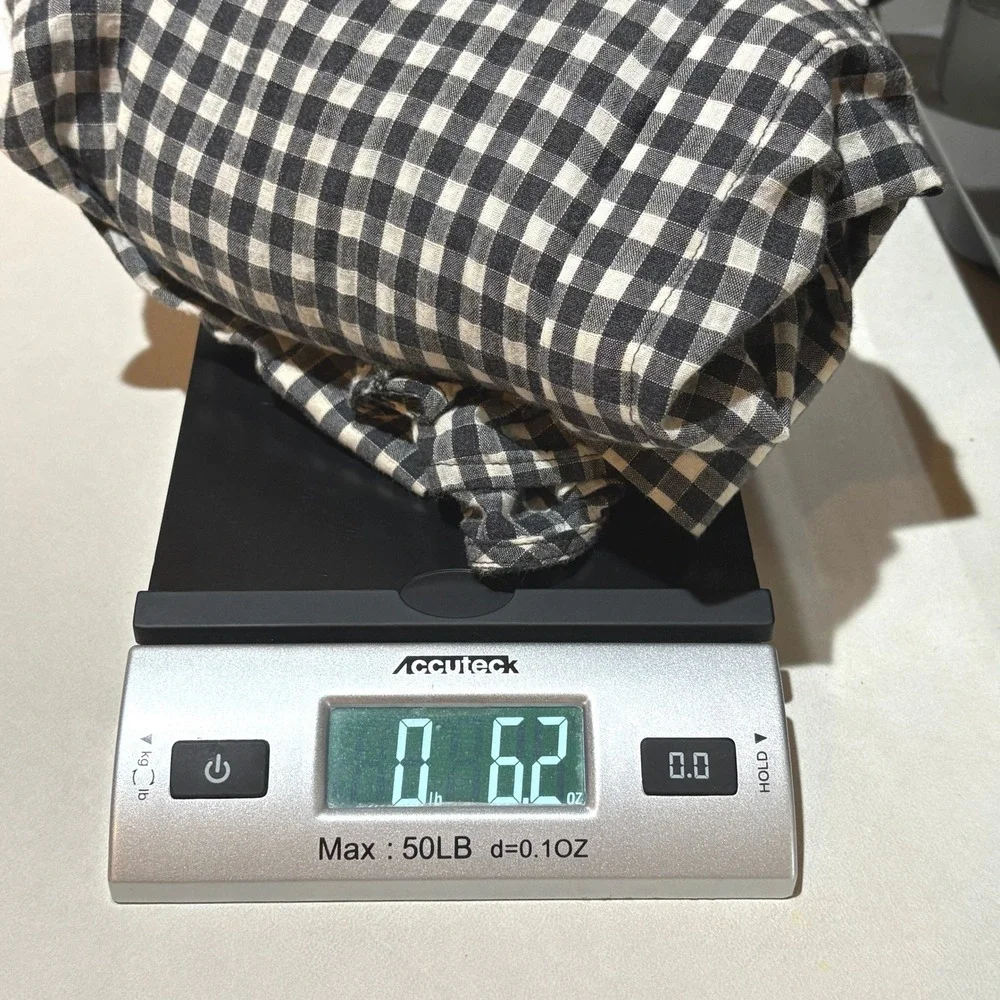 Lafayette 148 NY Gingham Cotton Linen Long Sleeve Button Up Shirt XL Black White - Picture 9 of 9